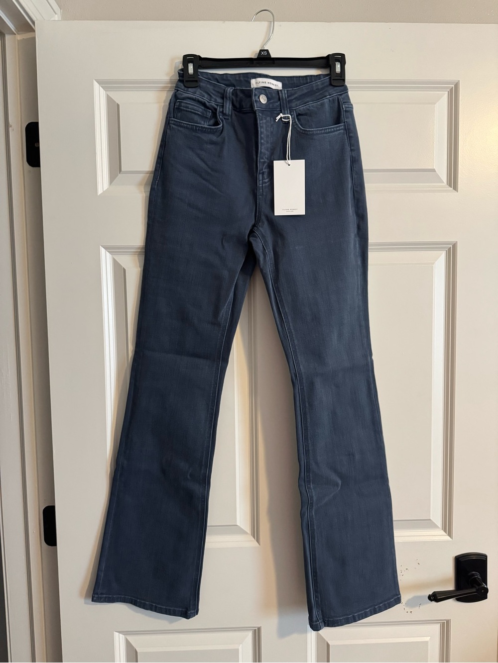 Flying Monkey Women's Flare Jeans in Slate Blue